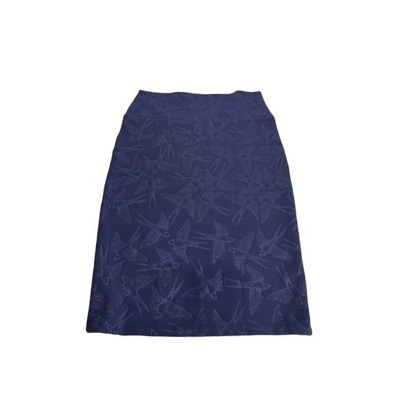 lularoe cassie Lavender Purple Rockabilly Bird Embossed pencil skirt Size S - Picture 4 of 7